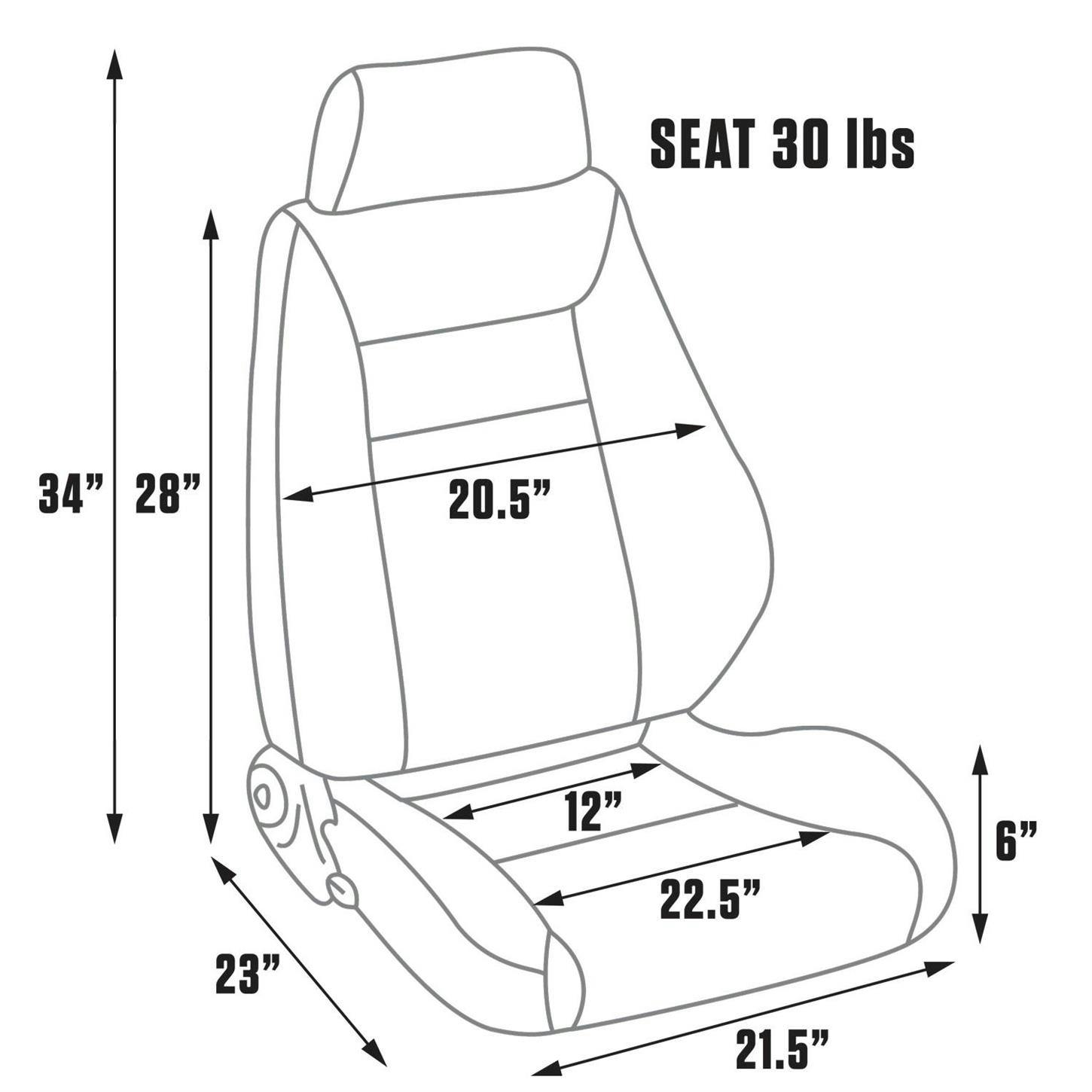 Procar 80-1100-51L Elite Seat, Driver, Vinyl