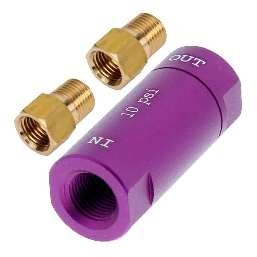 Residual Pressure Valve and Fittings Kit, 10 PSI, Purple
