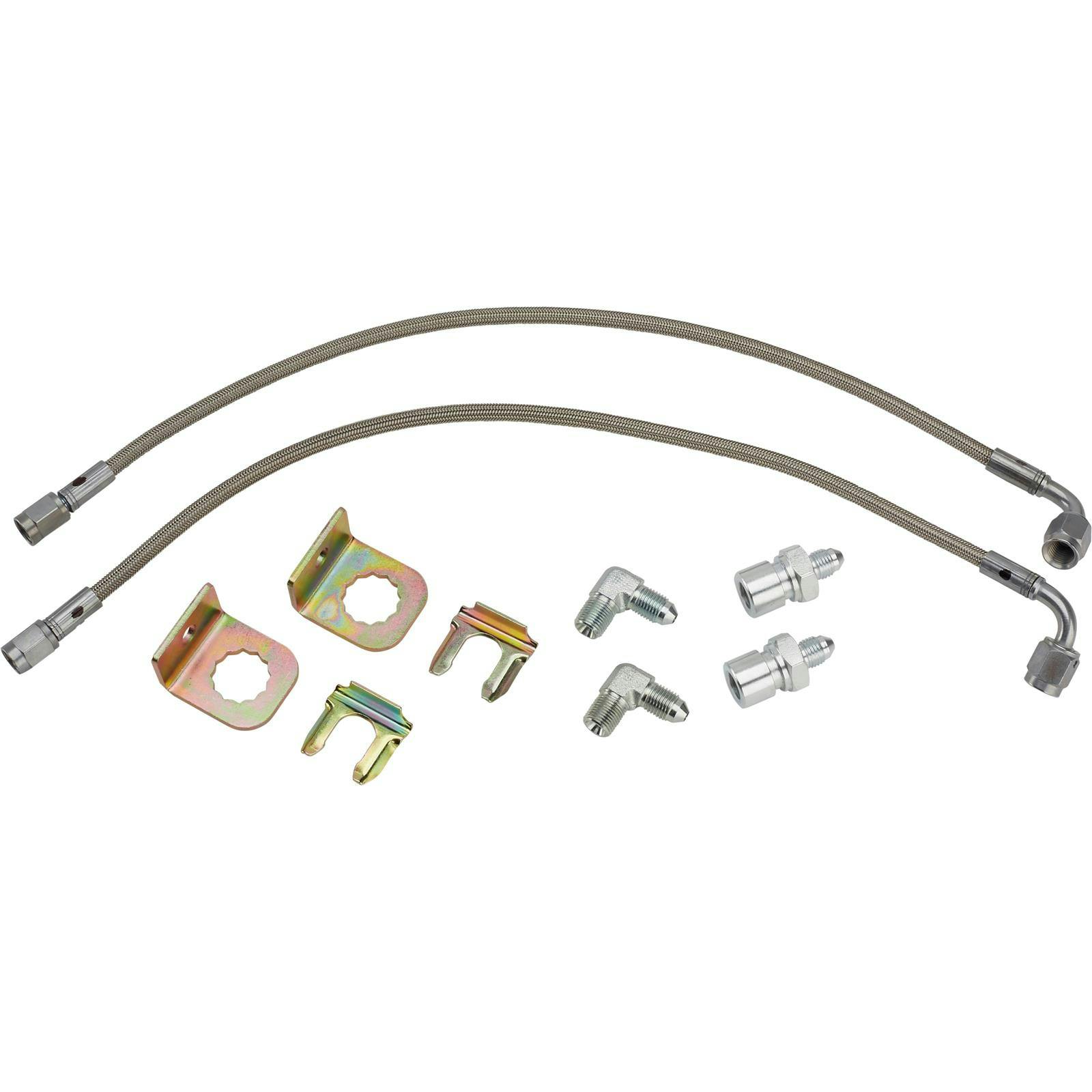Stainless Steel 90 Degree End Brake Hose Kit, 1964-72 GM, 15 Inch