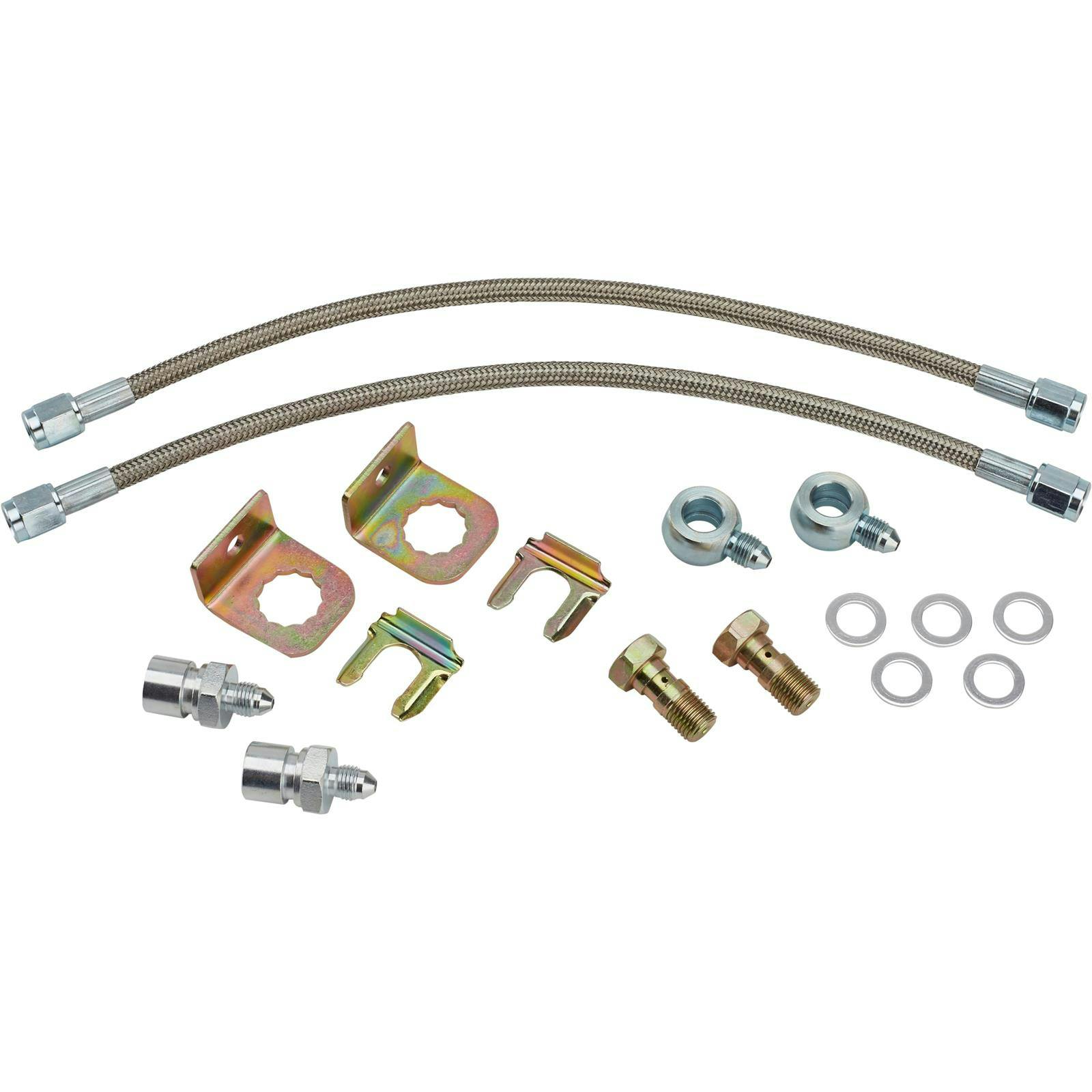 Stainless Steel Brake Hose Kit, D52 Caliper with Banjo, 12 Inch