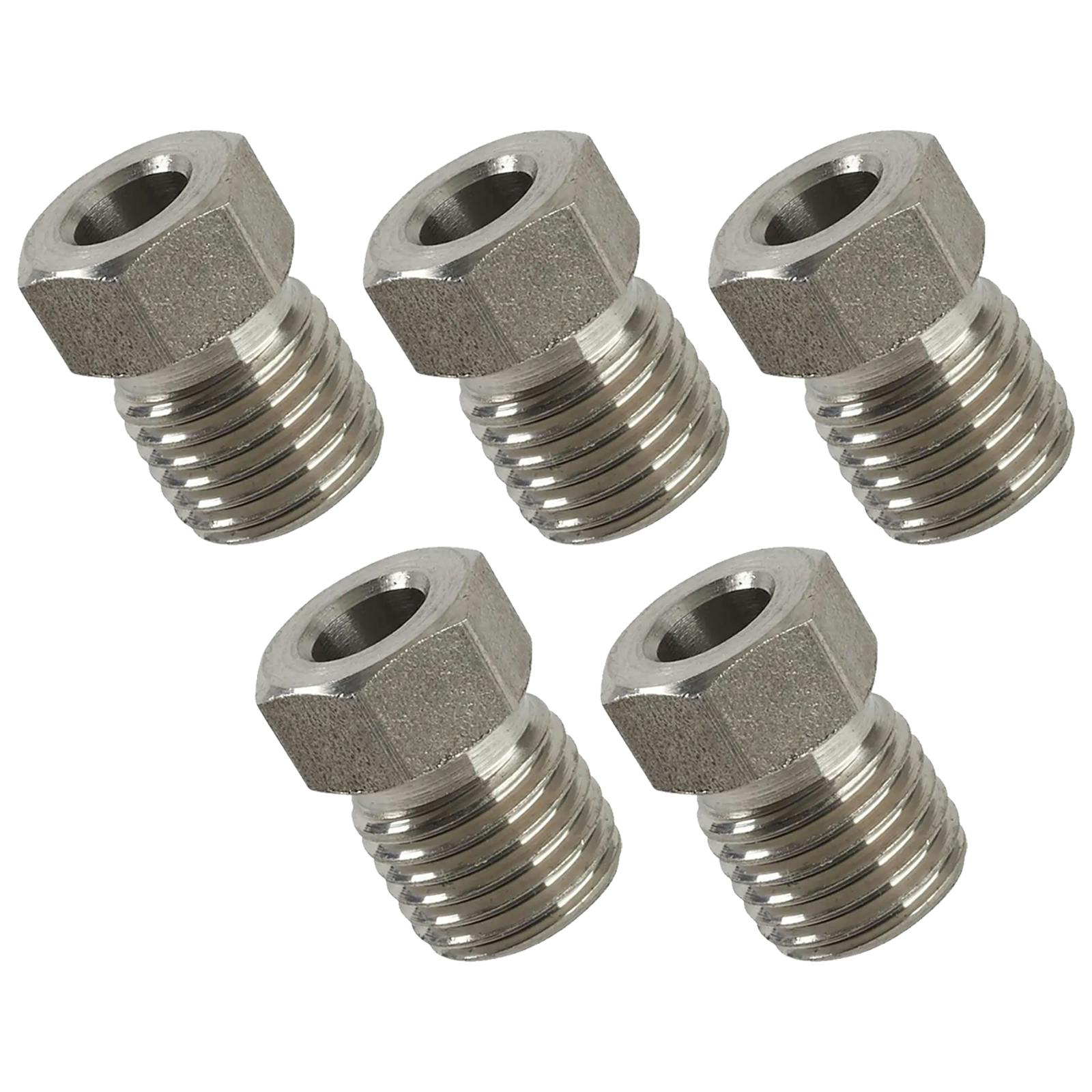 Stainless Steel 3/8 Inch Fitting Tube Nuts, 3/16 Tubing, 5 Pack