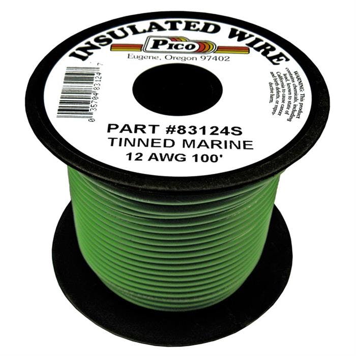 Pico 83124S Green 12 AWG, Marine Wire, 100 Foot Spool