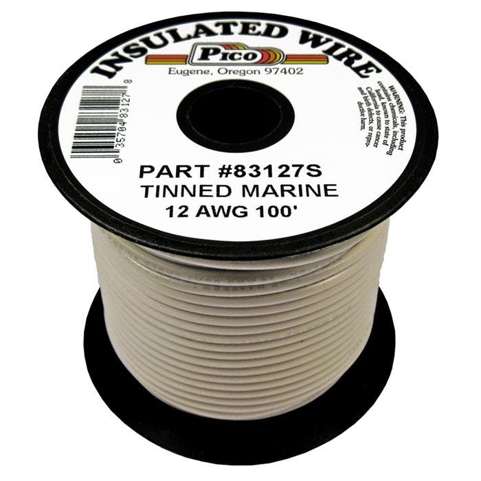 Pico 83127S White 12 AWG, Marine Wire, 100 Foot Spool