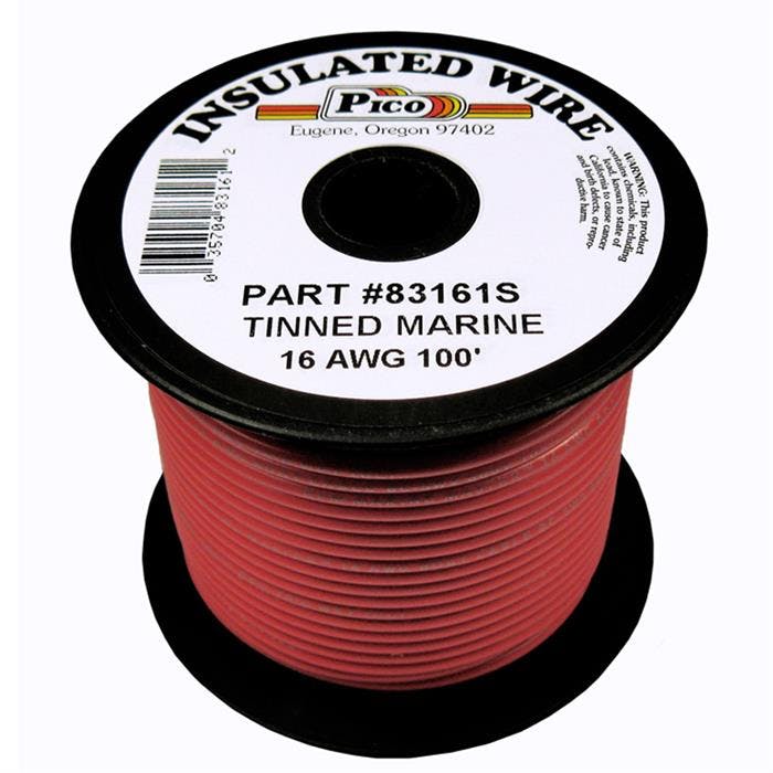 Pico 83161S Red 16 AWG, Marine Wire, 100 Foot Spool