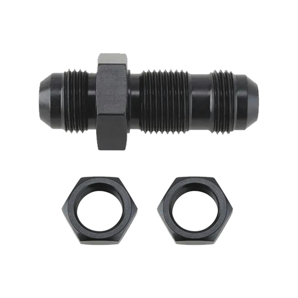Speedway Straight Bulkhead Fitting Kit, -3 AN, Black
