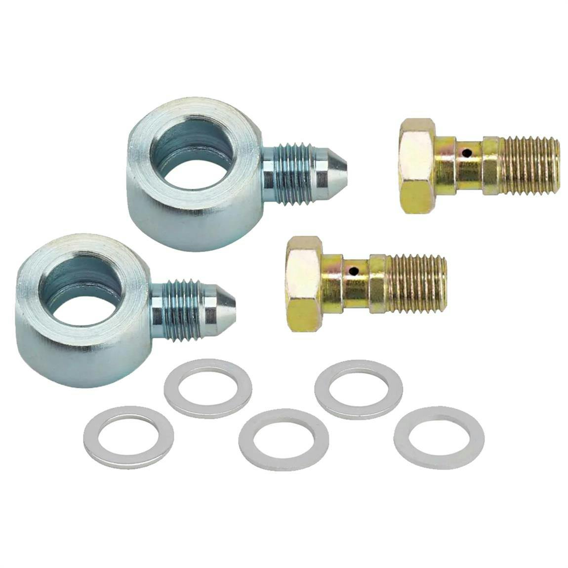 Speedway 7/16"-24 to -3 AN Banjo Bolt and Fitting Kit