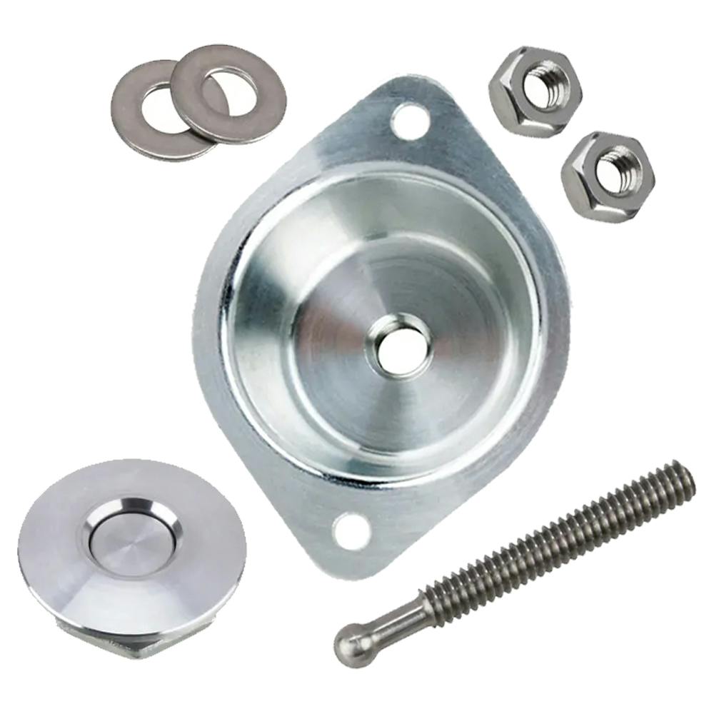 Mini Quik Latch Kit with Mounting Cup, Brushed Aluminum, 1-Pack