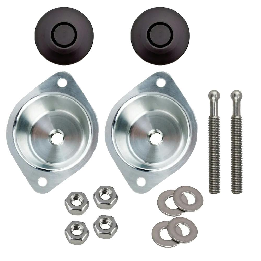 Mini Quik Latch Kit with Mounting Cup, Black Anodized, 2-Pack