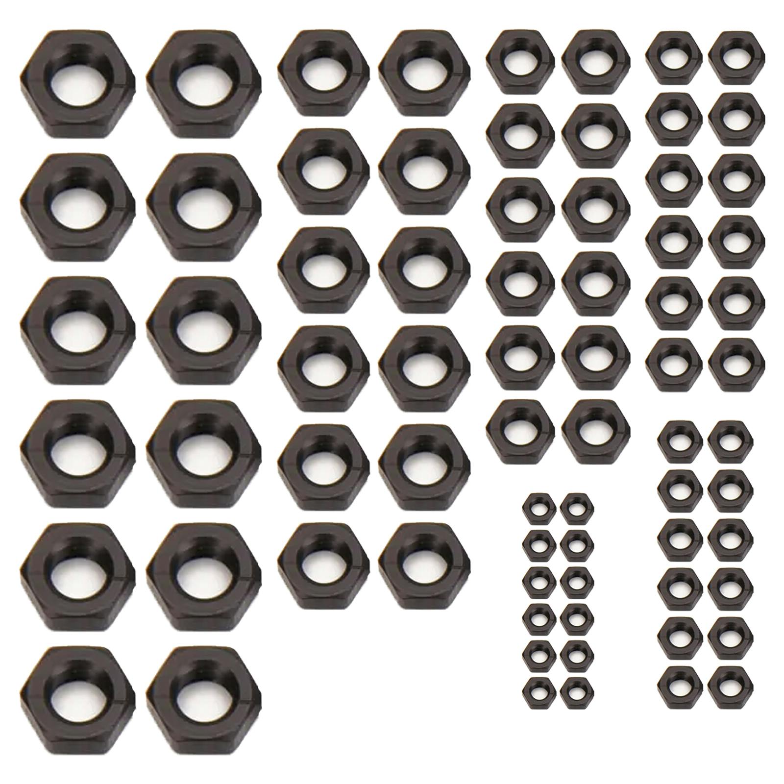 Speedway Black Aluminum Jam Nuts, RH and LH Master Assortment
