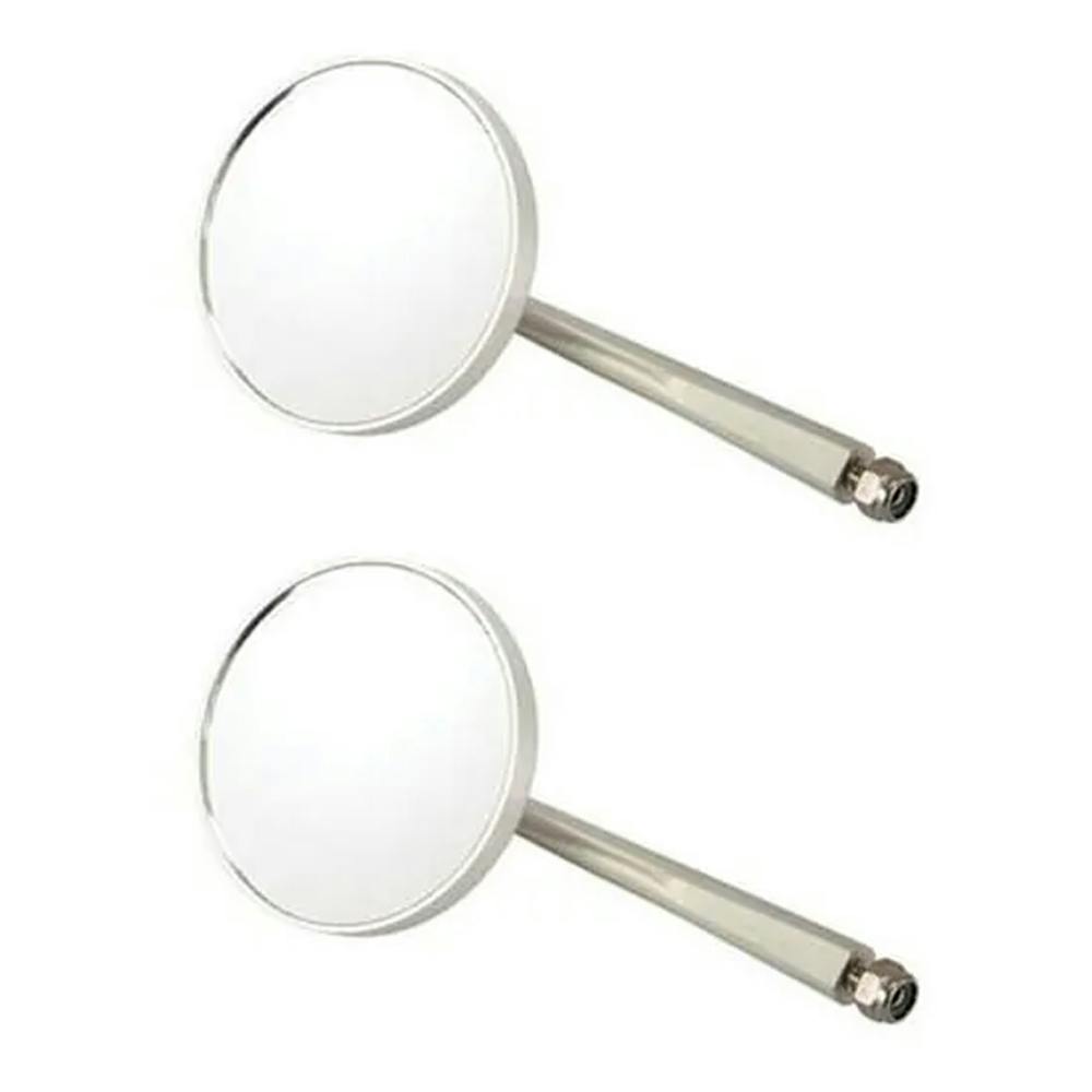 Universal Billet Round Rear View Door Mirror, 3 Inch, Pair