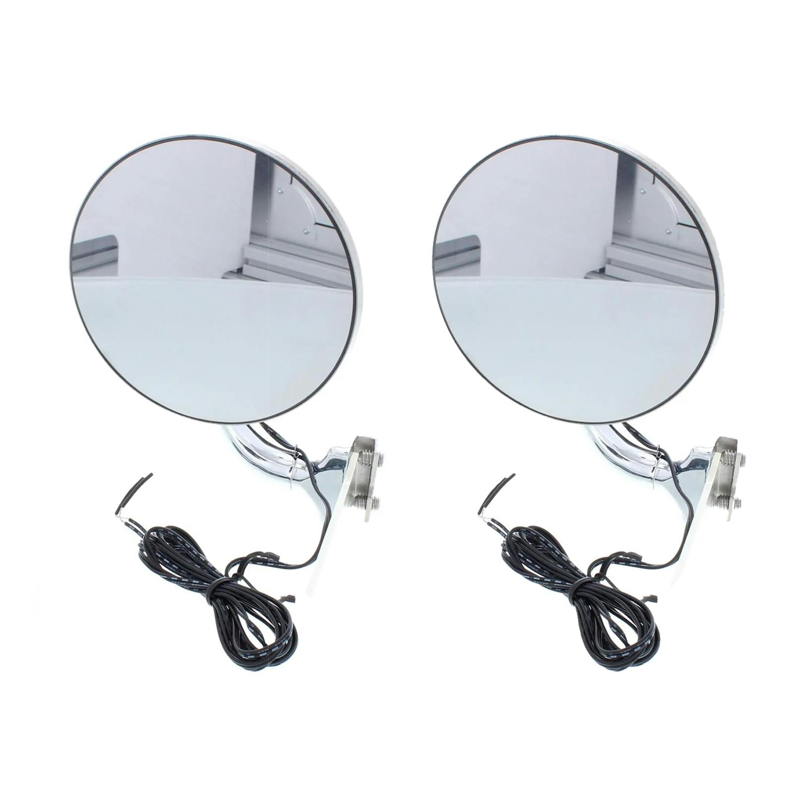 Universal Rear View Door Peep Mirror w/ LED Turn Signal, Pair