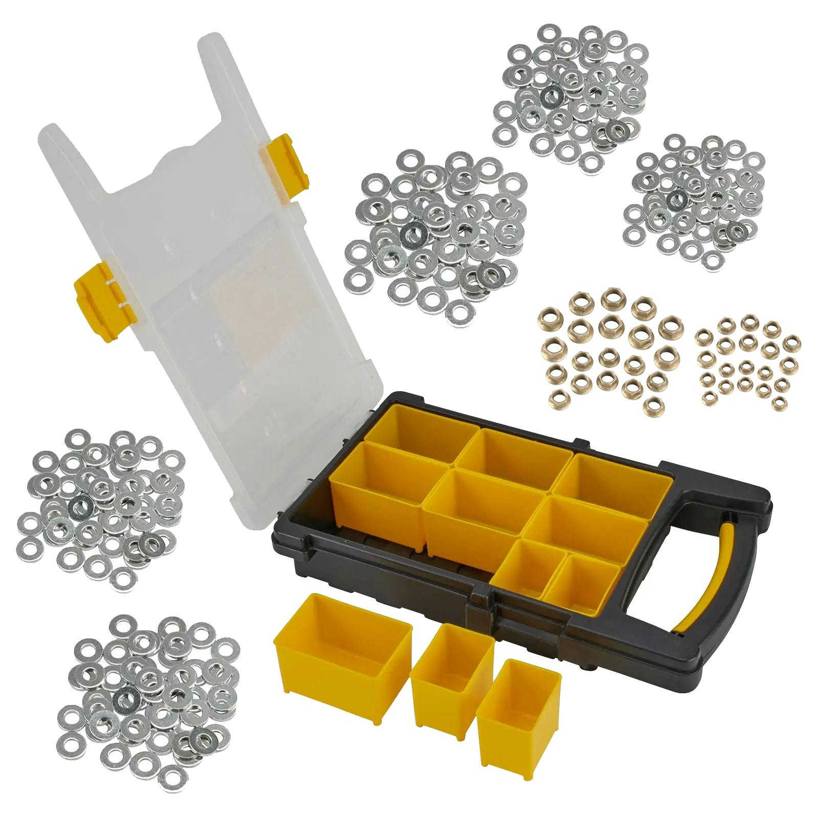 Jet Nut and Steel AN Washer Kit with Storage Case, 240 Piece