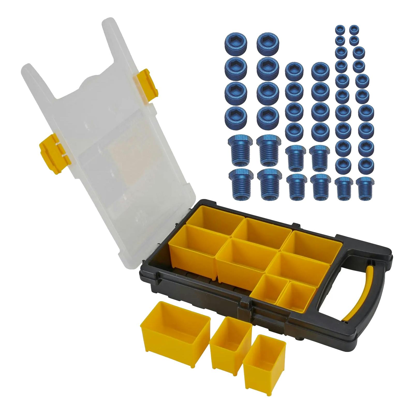 Aluminum Allen Pipe Plug and Pipe Bushing Reducer Master Kit