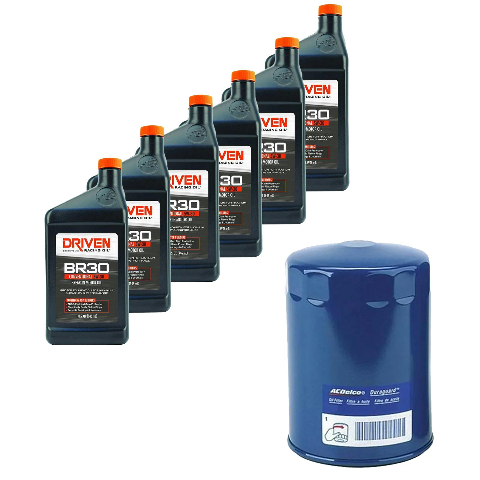 Driven 5W30 6 Quart/AC Delco PF1218 Filter Break-In Oil Kit