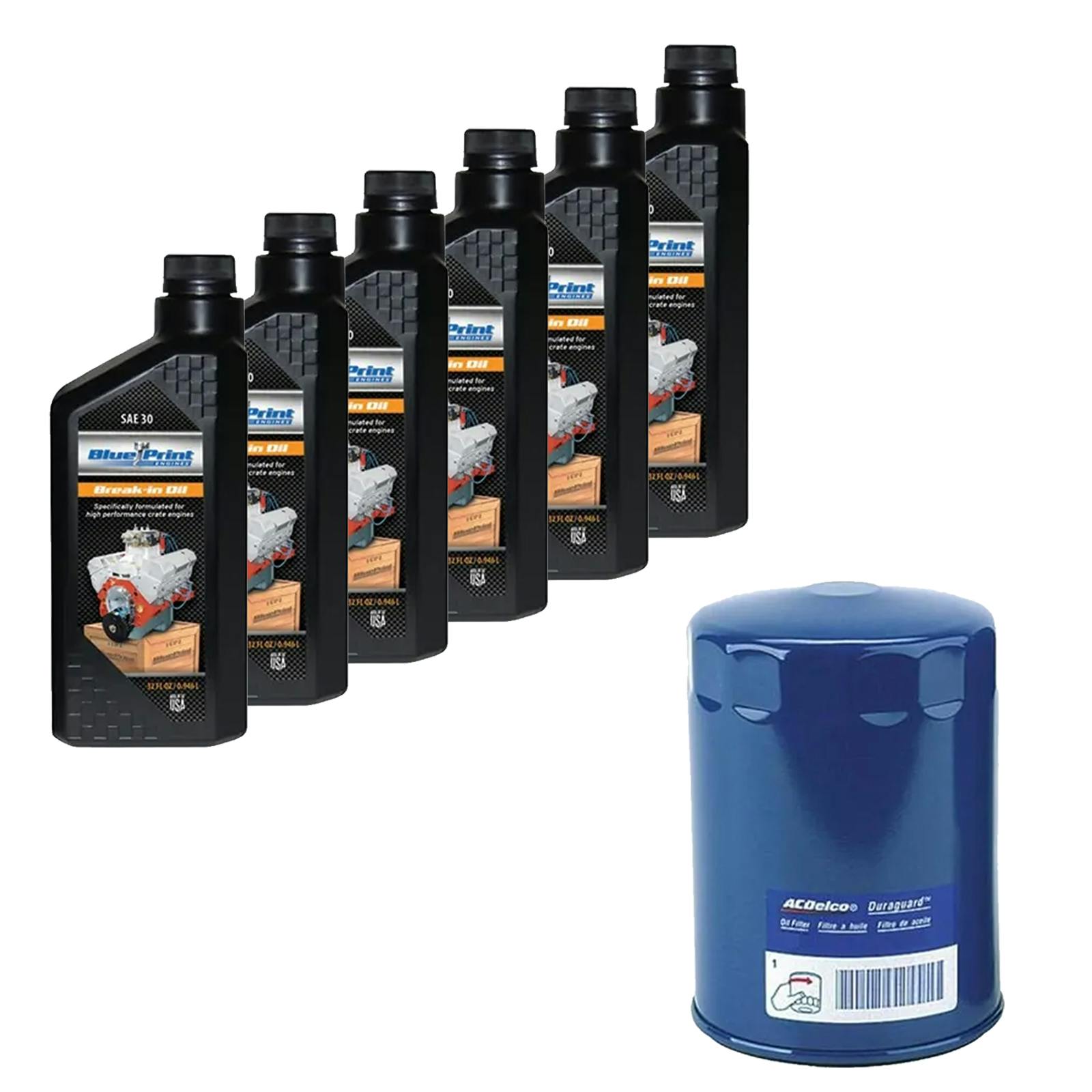 BluePrint SAE30 6 Quart/AC Delco PF1218 Filter Break-In Oil Kit