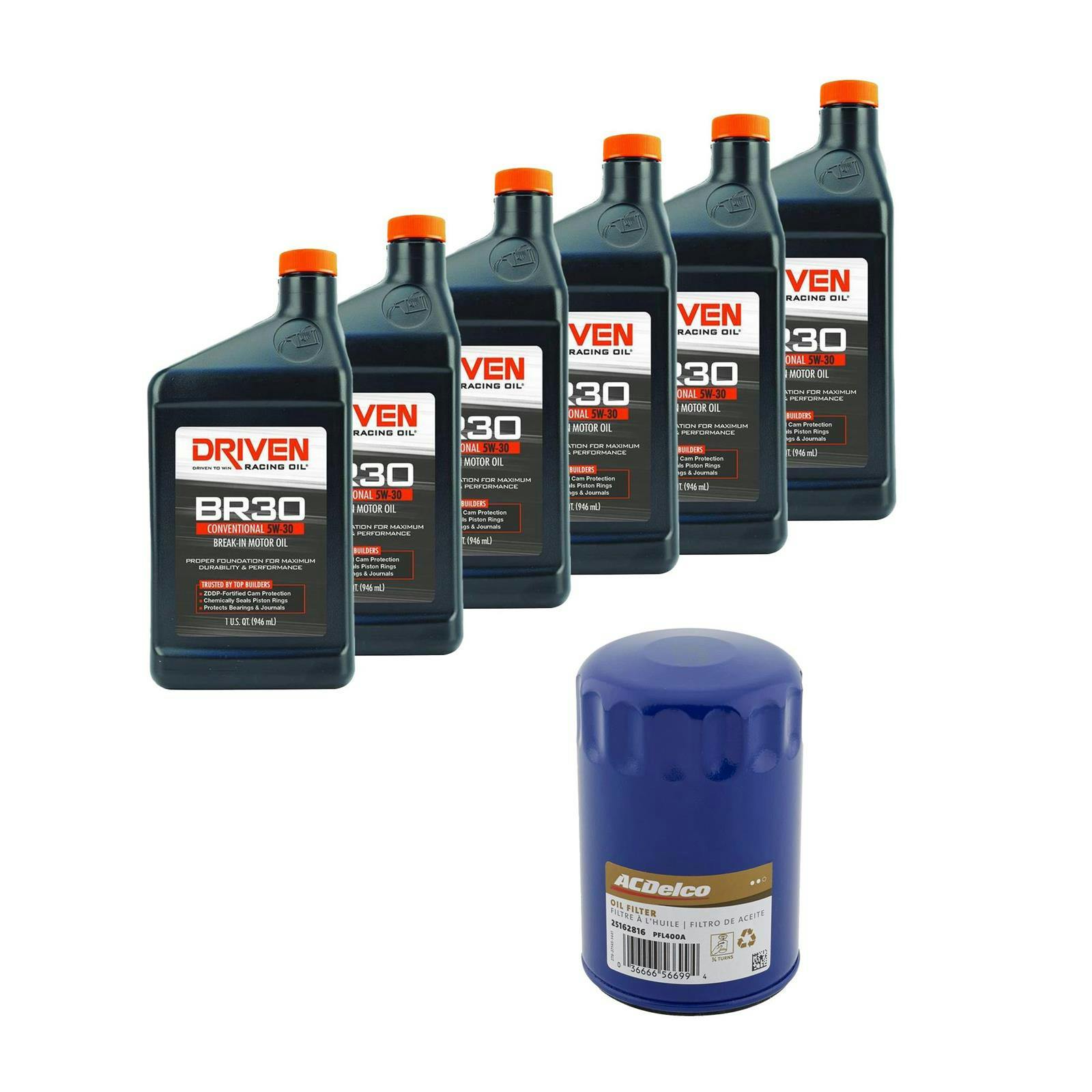 Driven 5W30 6 Quart/ACDelco PFL400A Filter Break-In Oil Kit