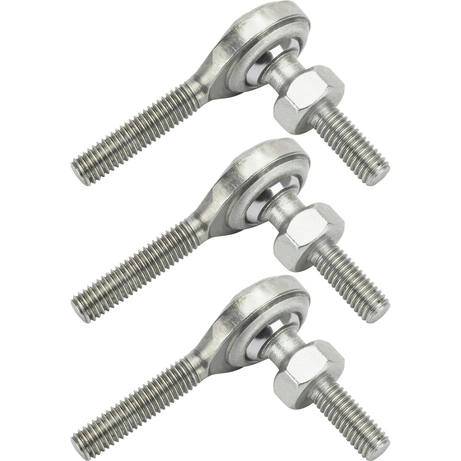 Steel 3/16 Inch LH Male Throttle Linkage Rod Ends w/ Stud, 3 Pack