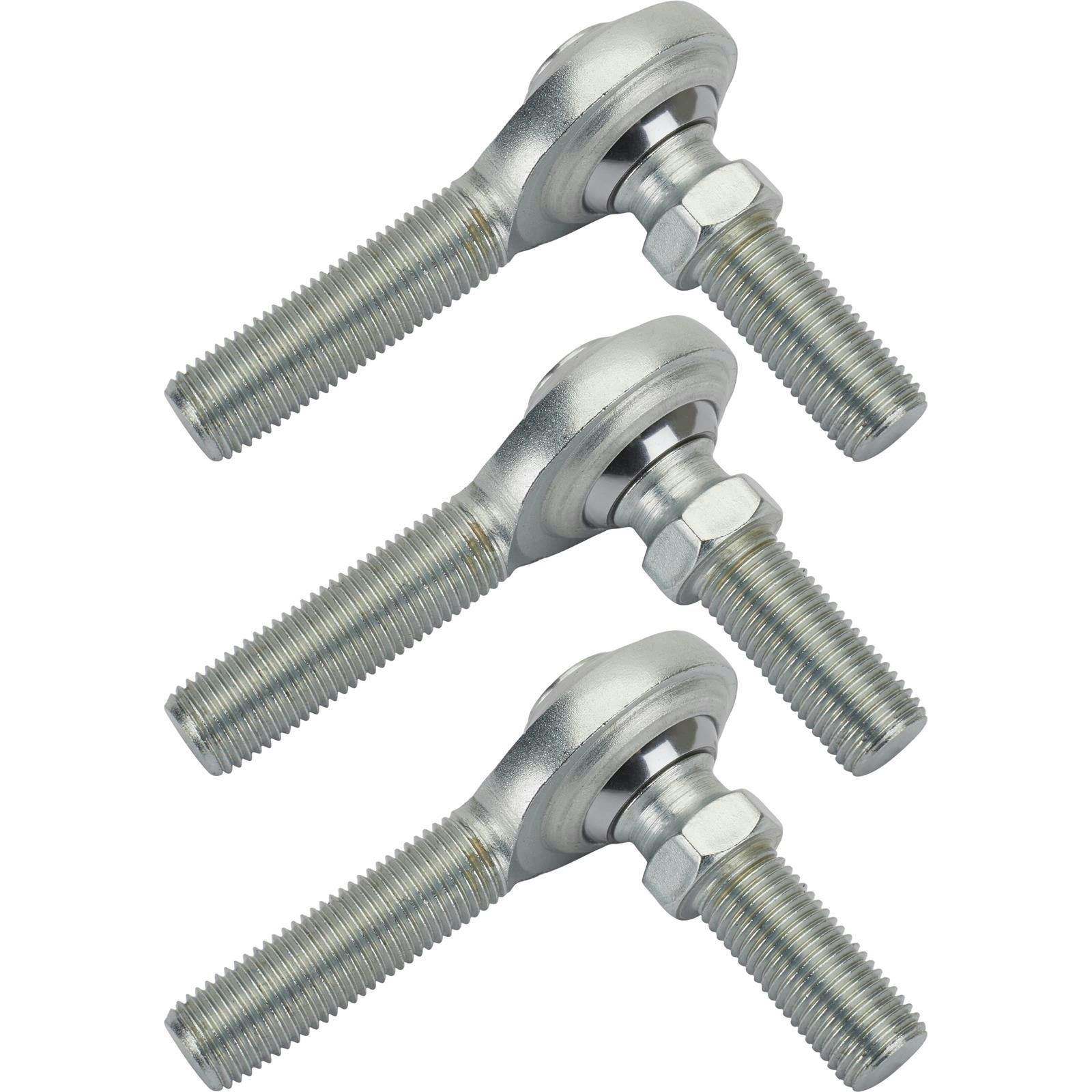 Steel 3/8 Inch LH Male Heim Joint Rod Ends with Stud, 3 Pack