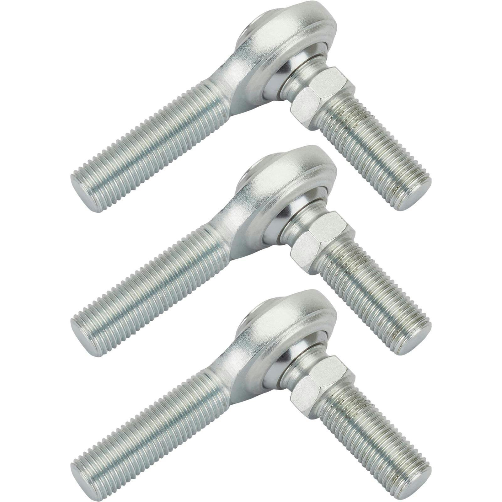 Steel 7/16 Inch LH Male Heim Joint Rod Ends with Stud, 3 Pack