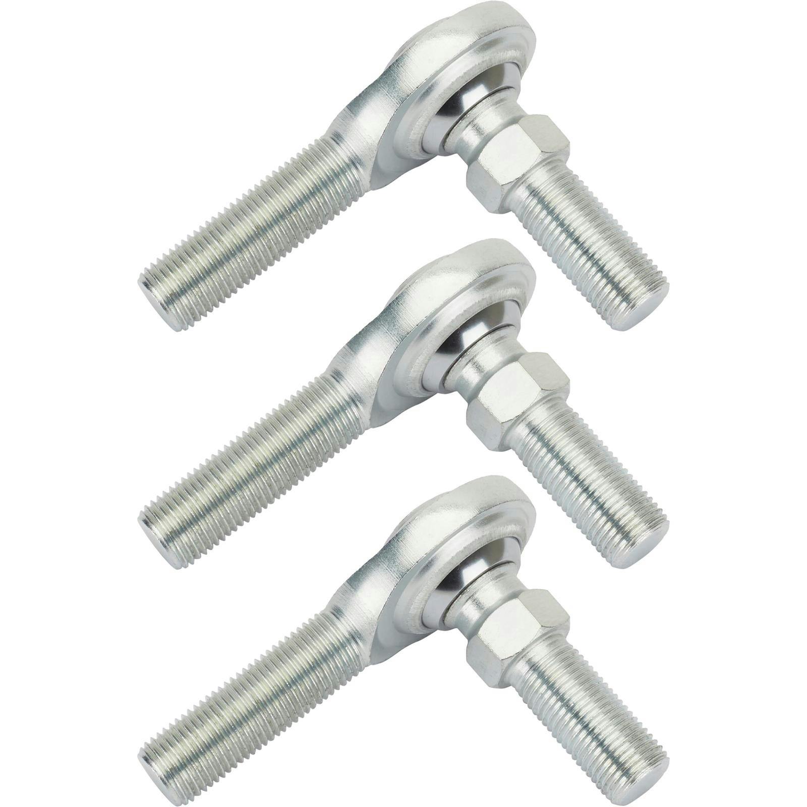Steel 1/2 Inch LH Male Heim Joint Rod Ends with Stud, 3 Pack