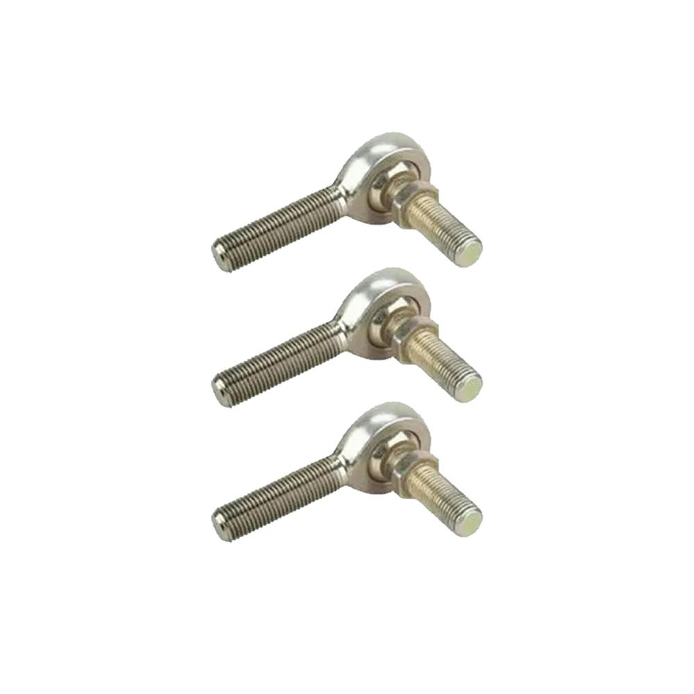 Steel 1/4 Inch RH Male Heim Joint Rod Ends with Stud, 3 Pack