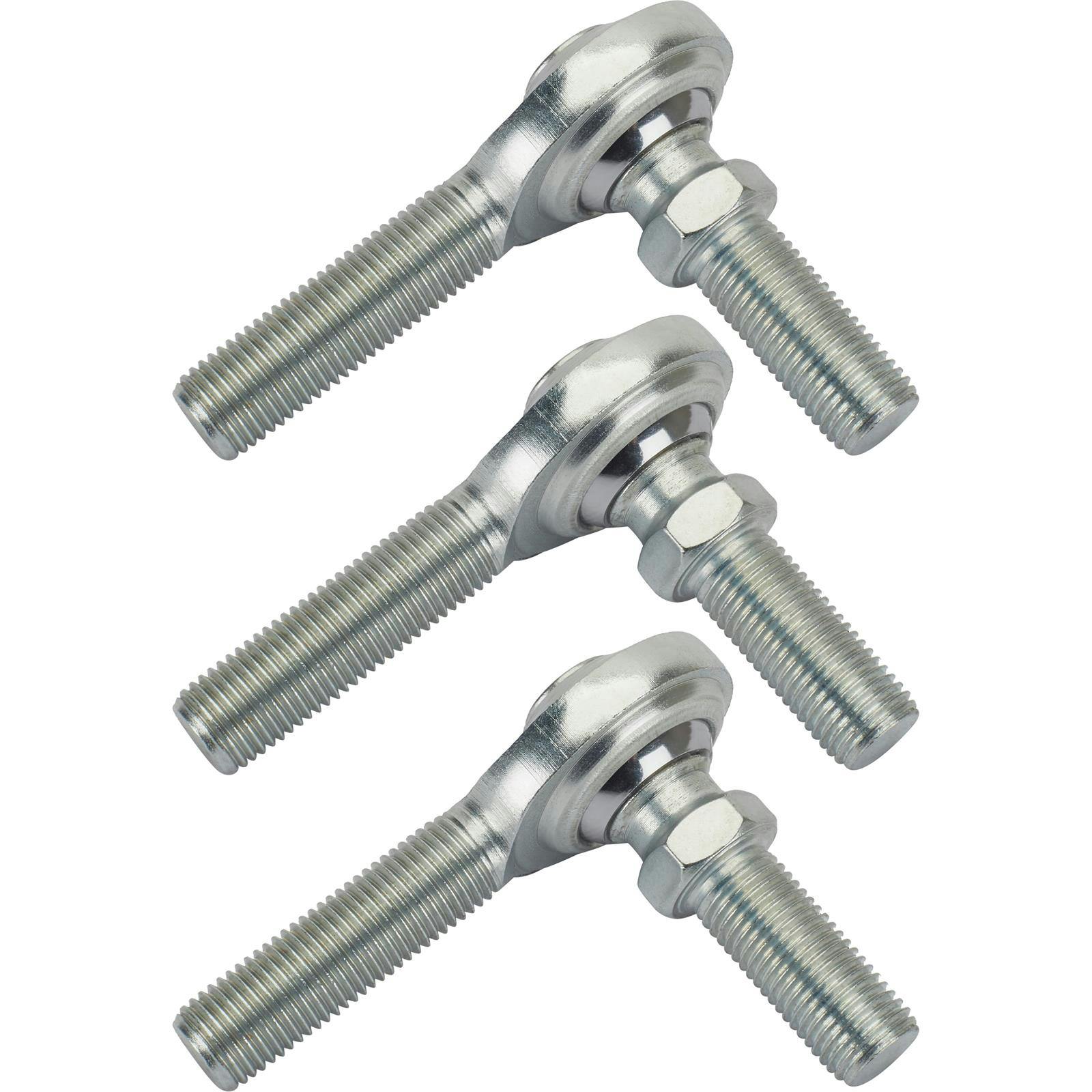 Steel 3/8 Inch RH Male Heim Joint Rod Ends with Stud, 3 Pack