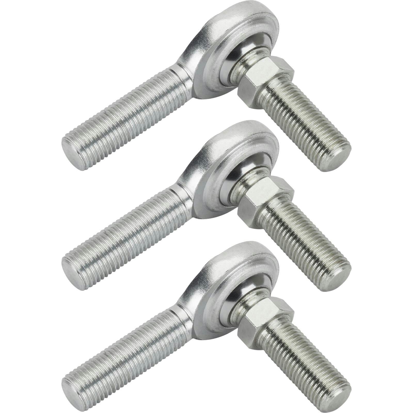 Steel 7/16 Inch RH Male Heim Joint Rod Ends with Stud, 3 Pack