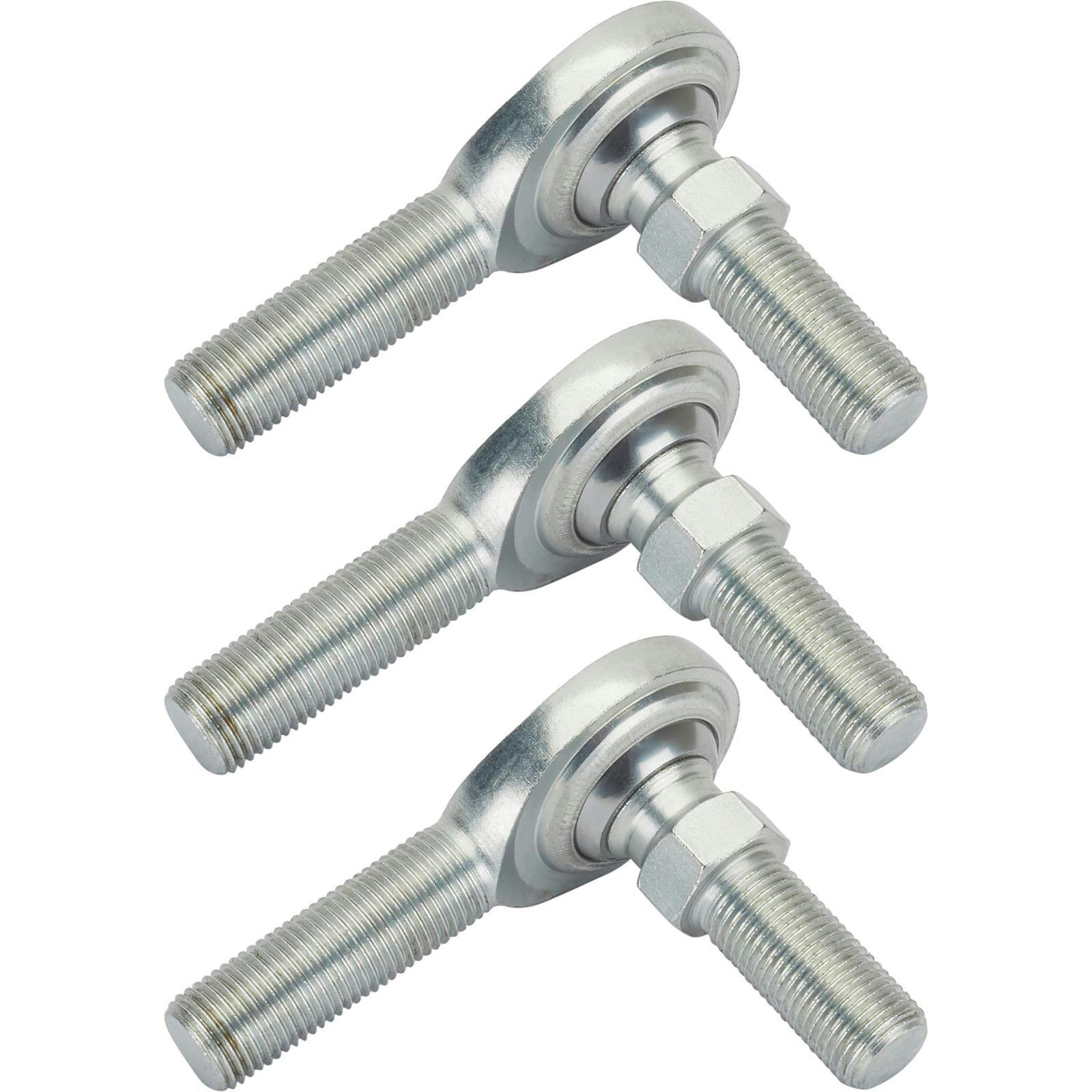 Steel 1/2 Inch RH Male Heim Joint Rod Ends with Stud, 3 Pack