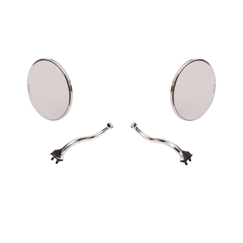 Hagan Fattie 4 Inch Round Rear-View Mirrors with Noodle Arms