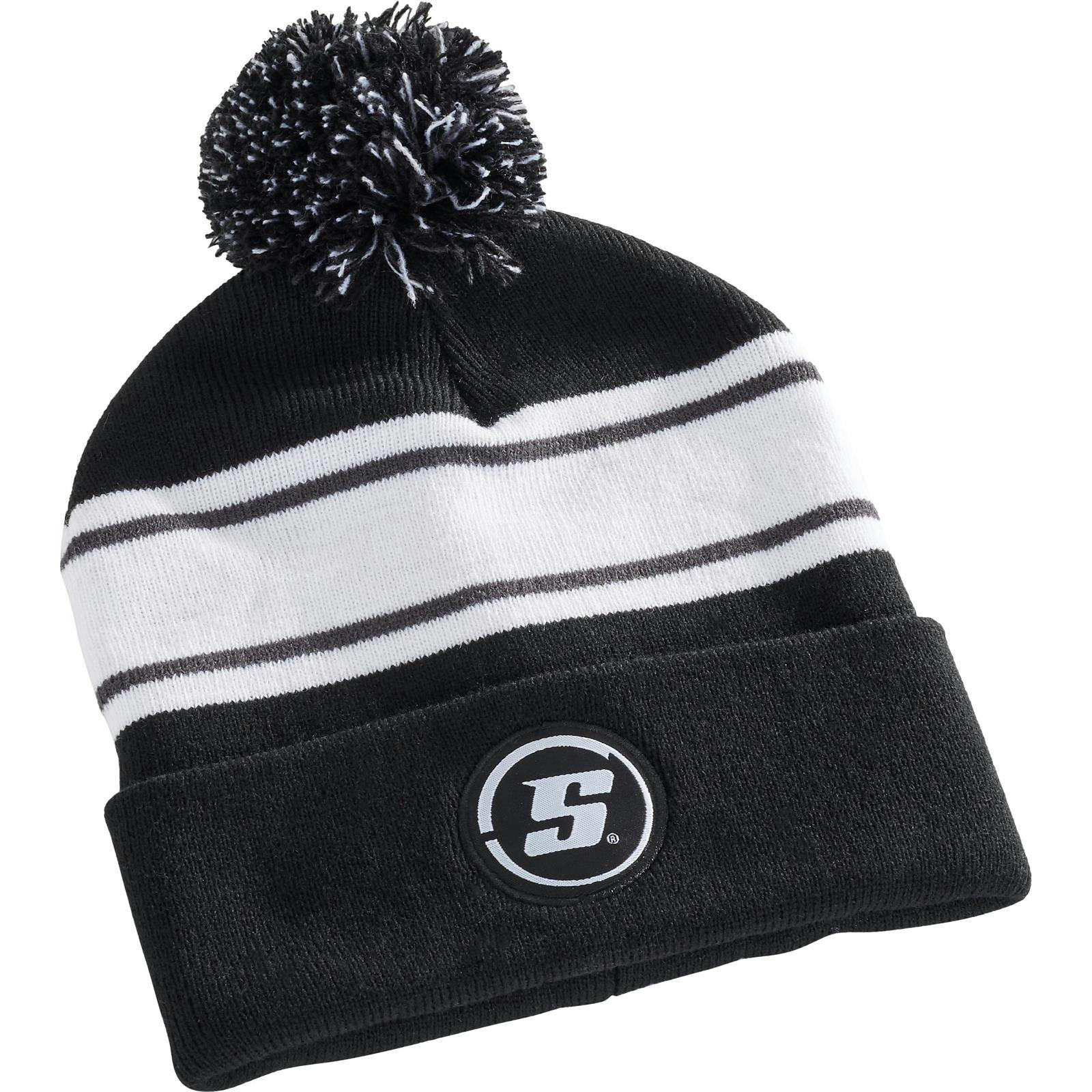 Speedway Motors Black and White Poof Beanie