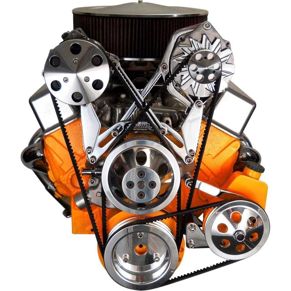 Bills Hot Rod Co. SBC A/C, P/S, and Alternator Brackets, Chrome