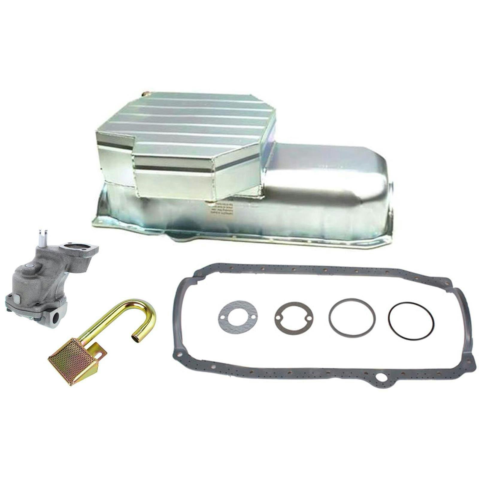 Champ Style Oil Pan w/High Volume Oil Pump/Pickup Kit, 86-Up SBC