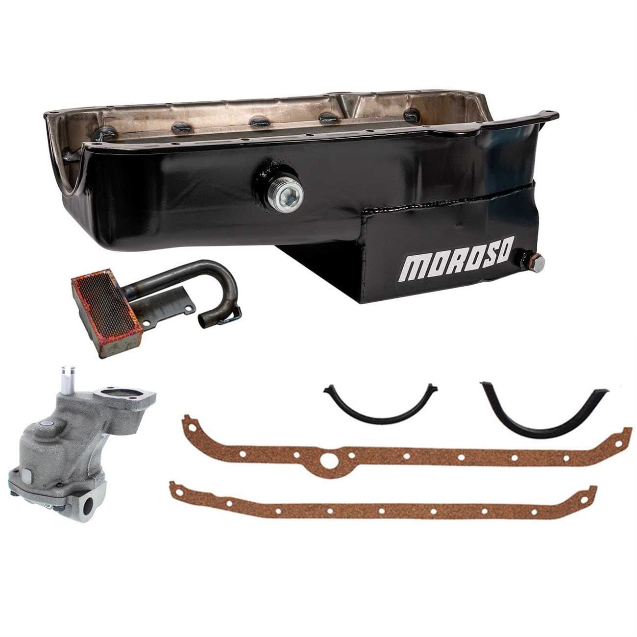 Moroso Oil Pan w/Plug -High Volume Oil Pump/Pickup Kit, 80-85 SBC