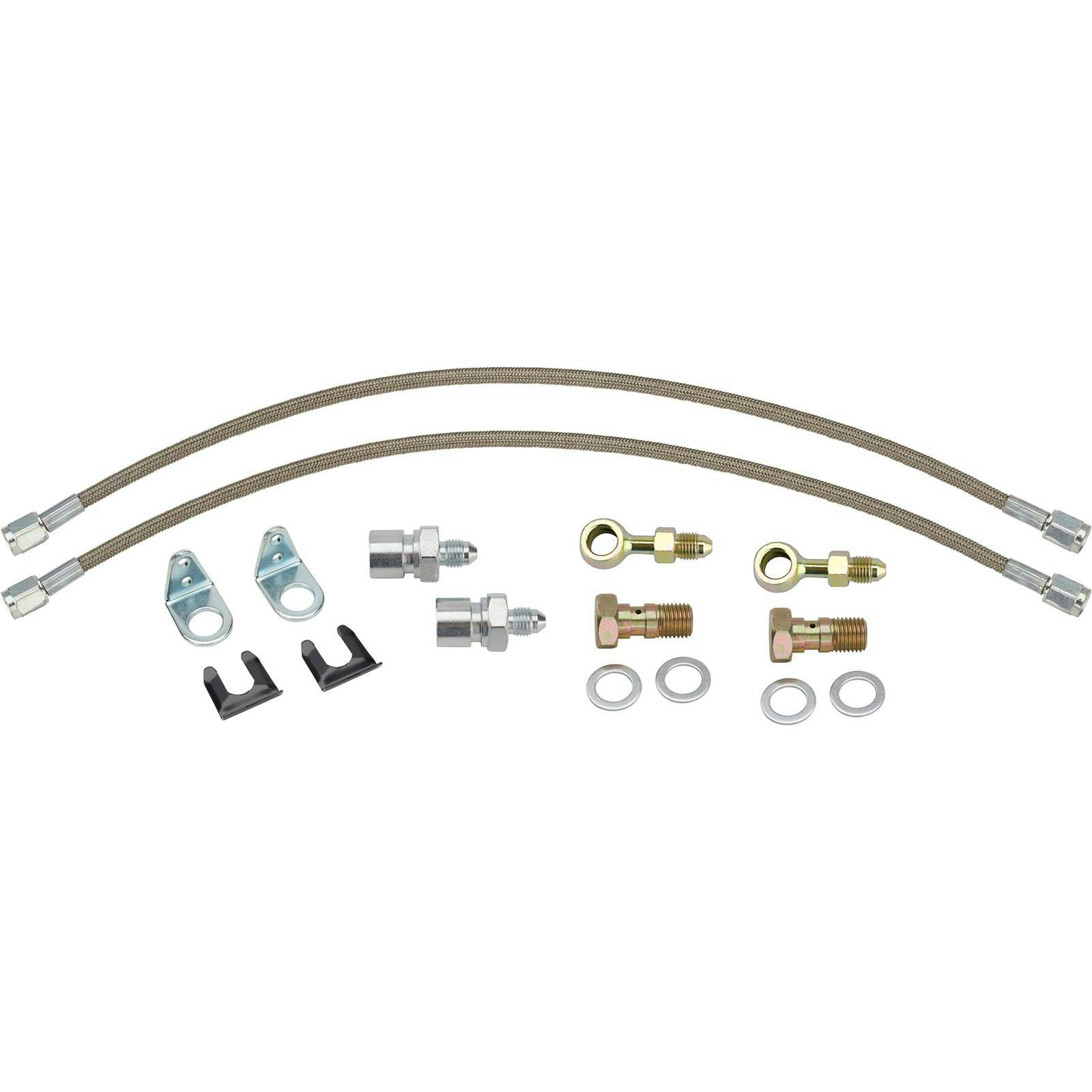 18 Inch Braided Stainless -3AN Brake Line Kit, 3/8 Inch or 10mm