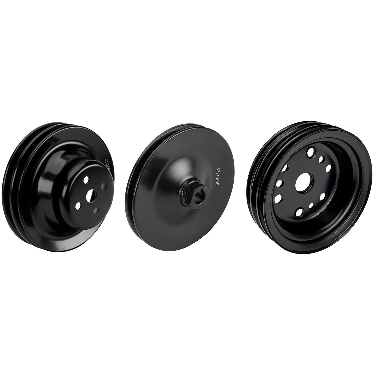 SBC Pulley Set, 2-Groove Up/3-Groove Low/Single-PS, Short Pump