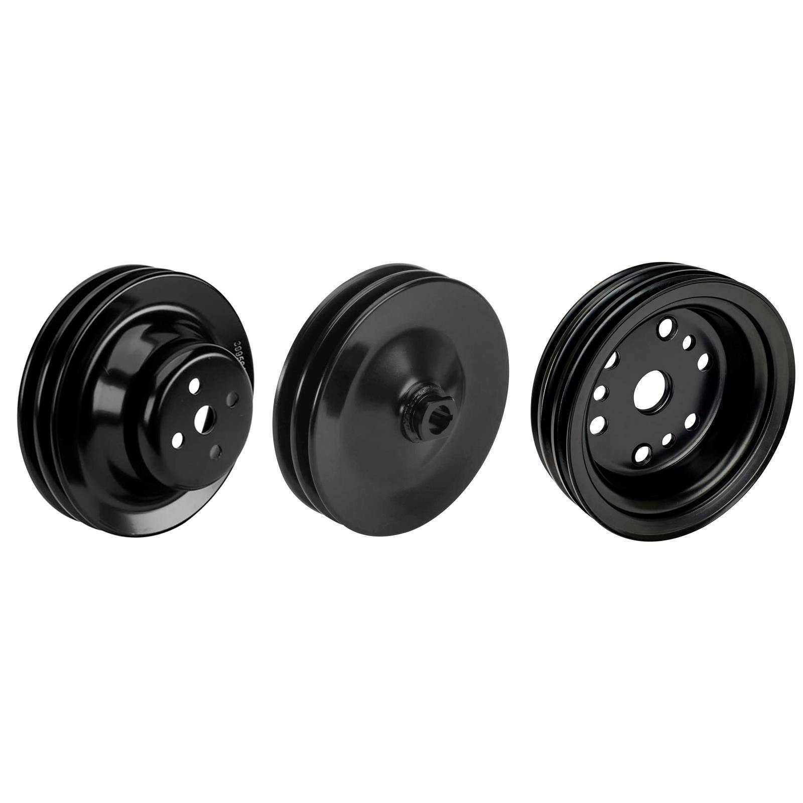 SBC Pulley Set, 2-Groove Up/3-Groove Low/Double-PS, Short Pump