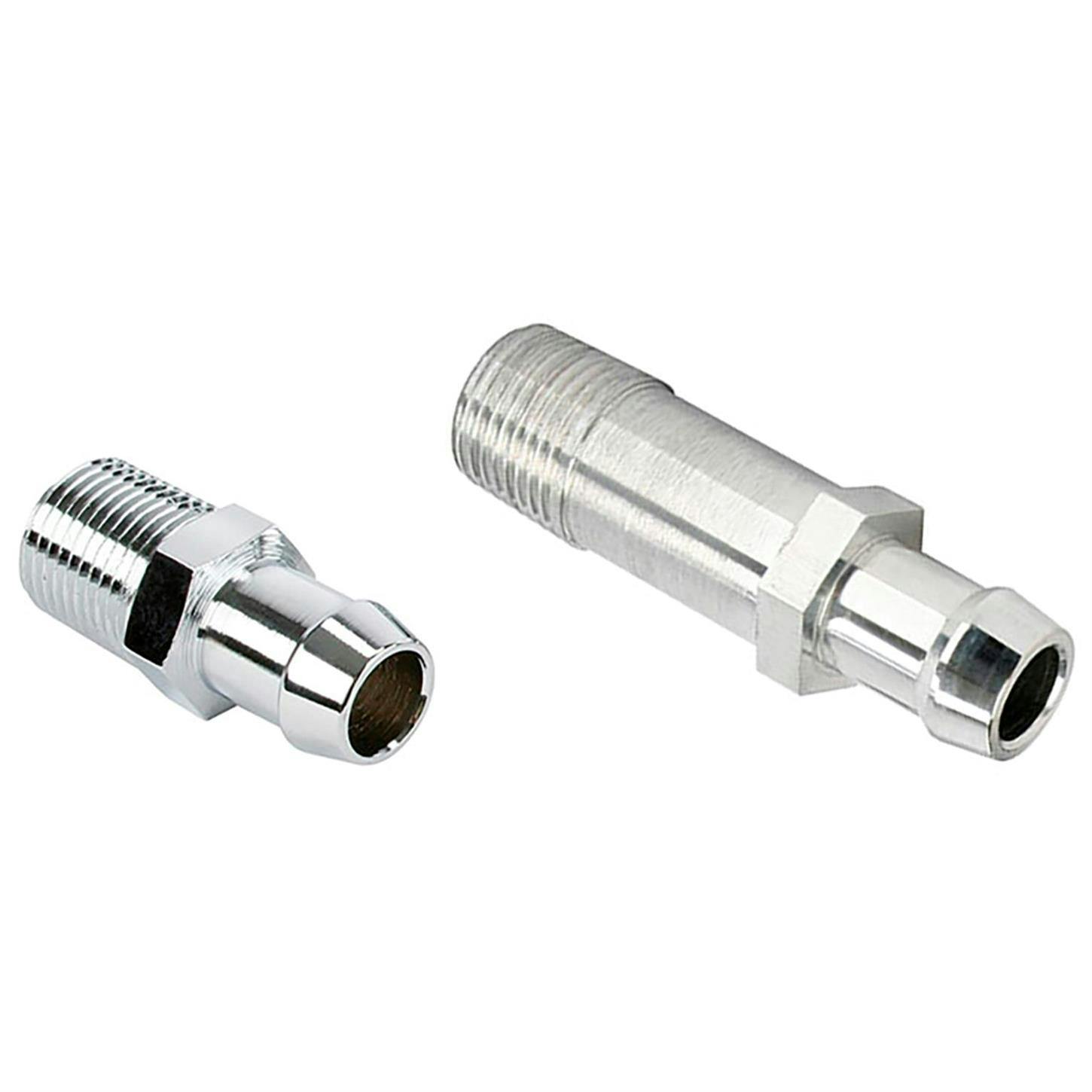 Short Chrome/Long Aluminum Heater Hose Fitting Kit, 5/8 Inch Hose