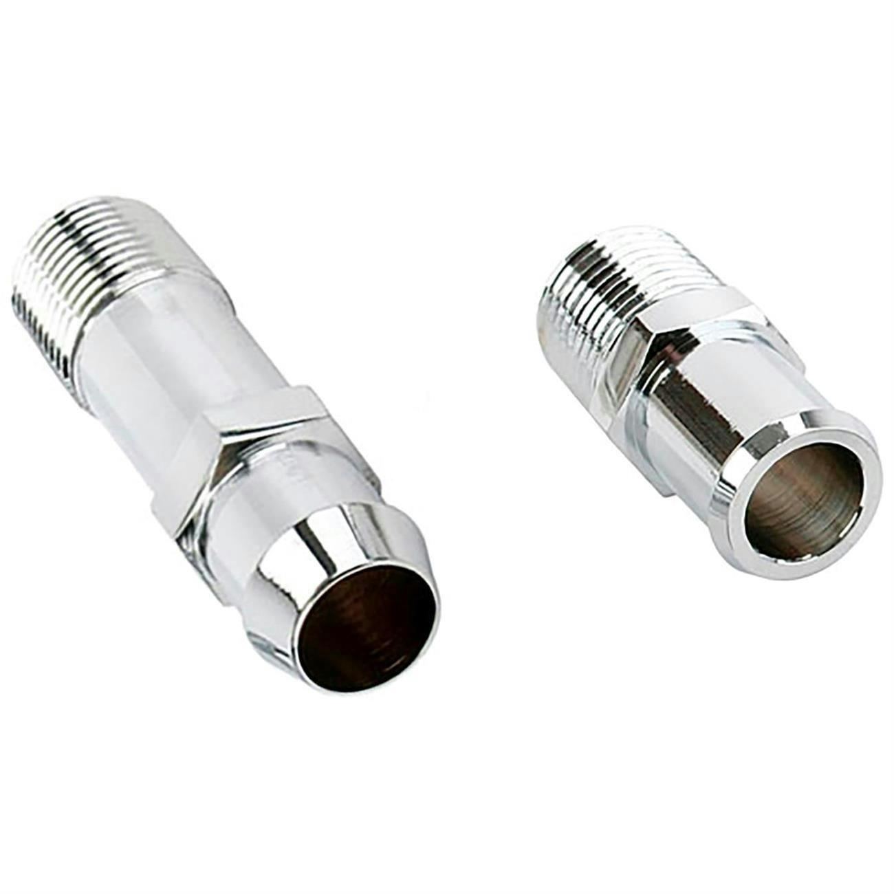 Repl. Short/Long Chrome Heater Hose Fitting Kit, 3/4 Inch Hose