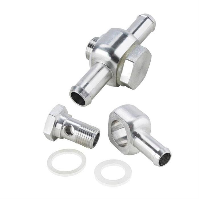 Dual and Single Banjo Style Fittings for 2x2 Intakes, 5/16 Hose
