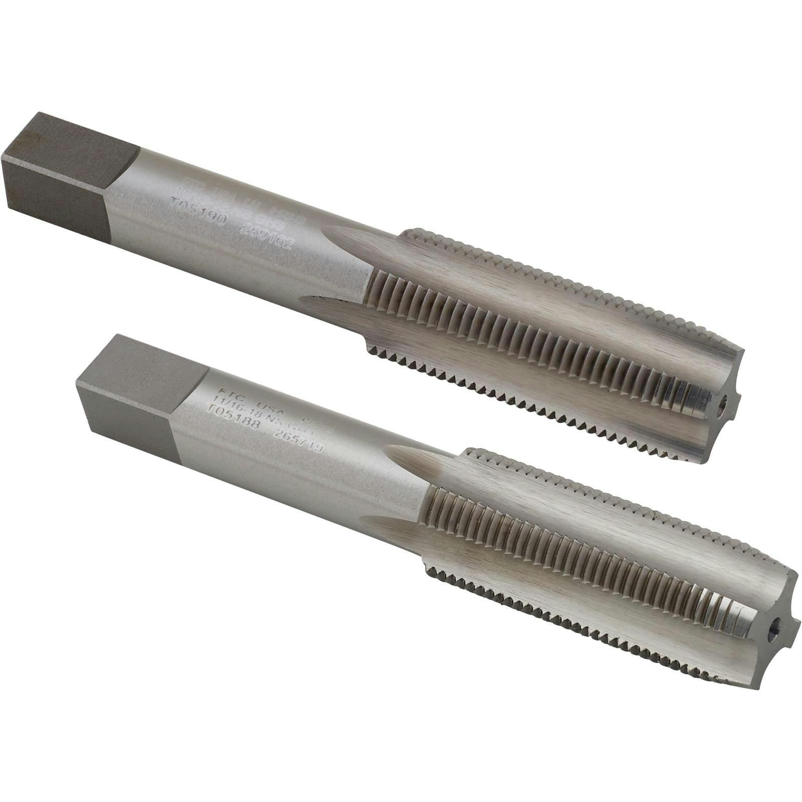 Industrial Taps, 11/16 Inch - 18 SAE Thread, LH and RH Pair