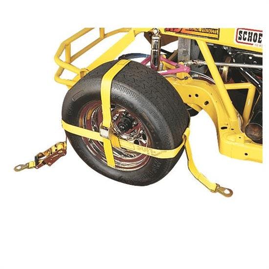 Speedway Tire Bonnet Wheel Tie Down Car Trailer Ratchet Straps