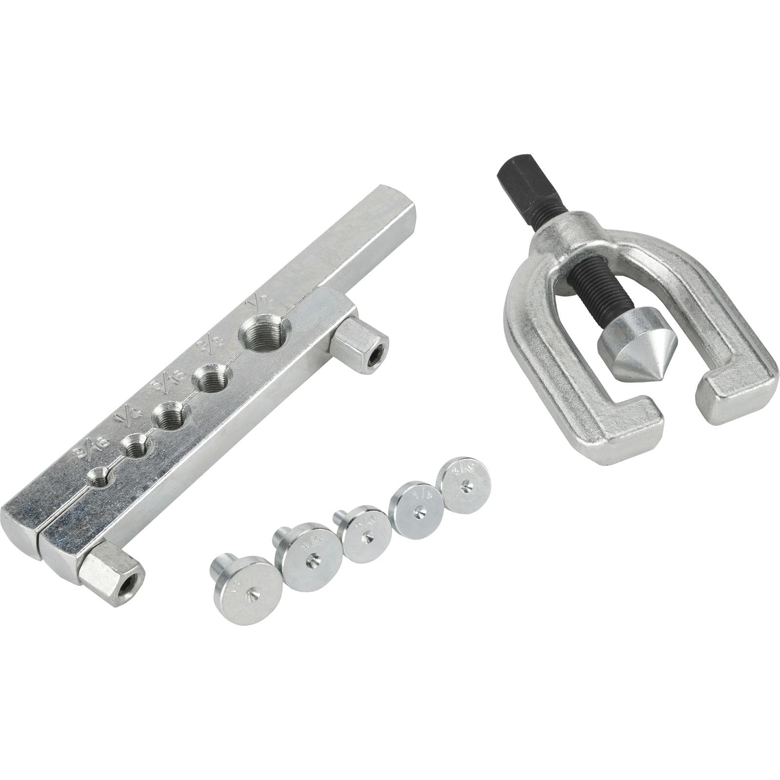 7 Piece 45-Degree Double Flaring Tool, 3/16-1/2 Inch Mild Steel