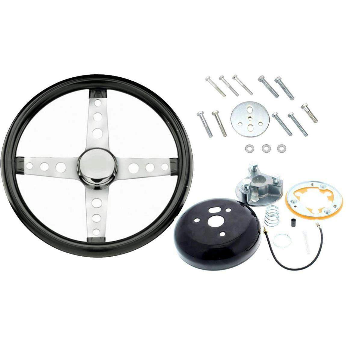 Grant 570 Classic 4-Spk Steering Wheel, 13-1/2 In. w/Install Kit