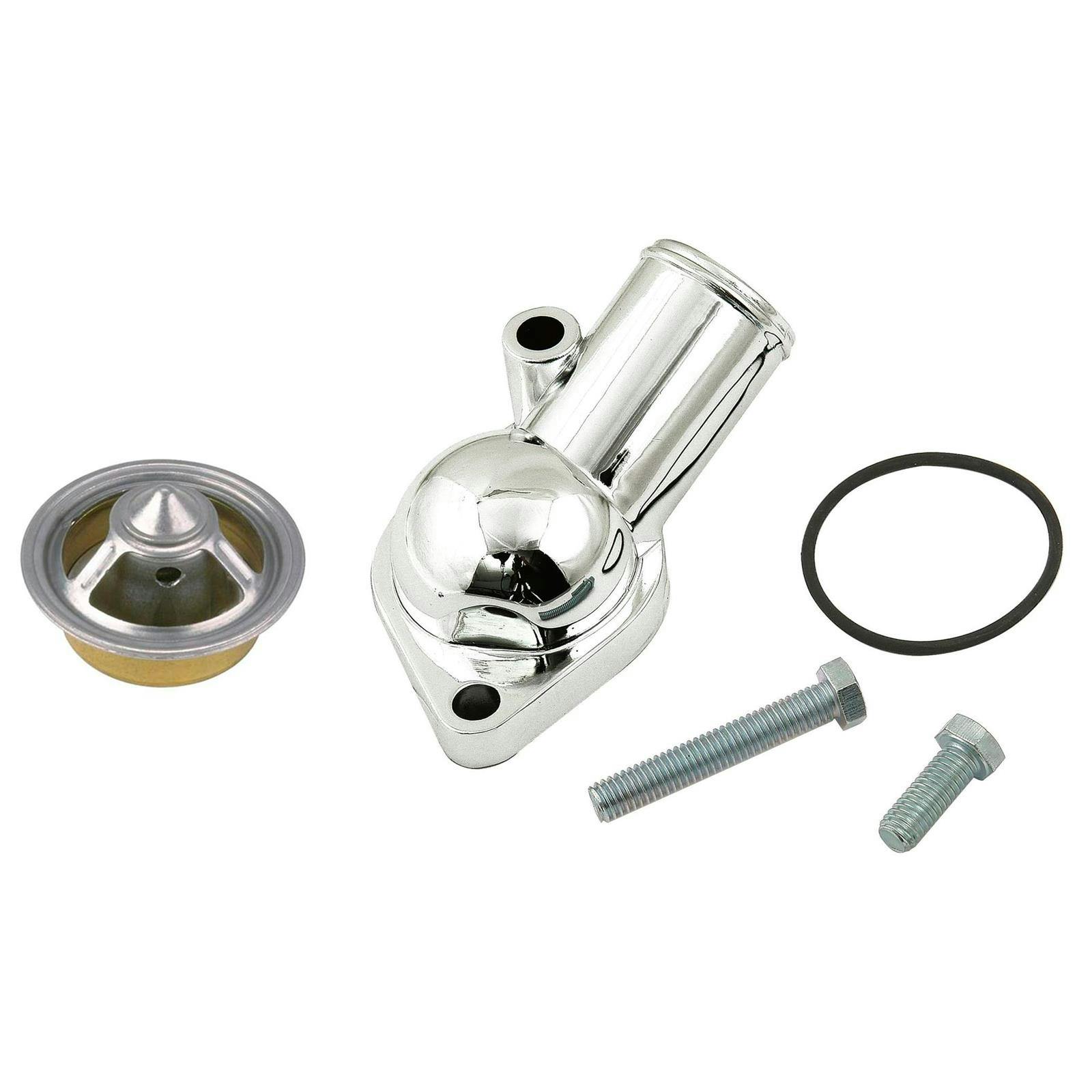 Mr Gasket 2661 Chrome Water Neck w/180 HF Thermostat Kit,66-75 GM