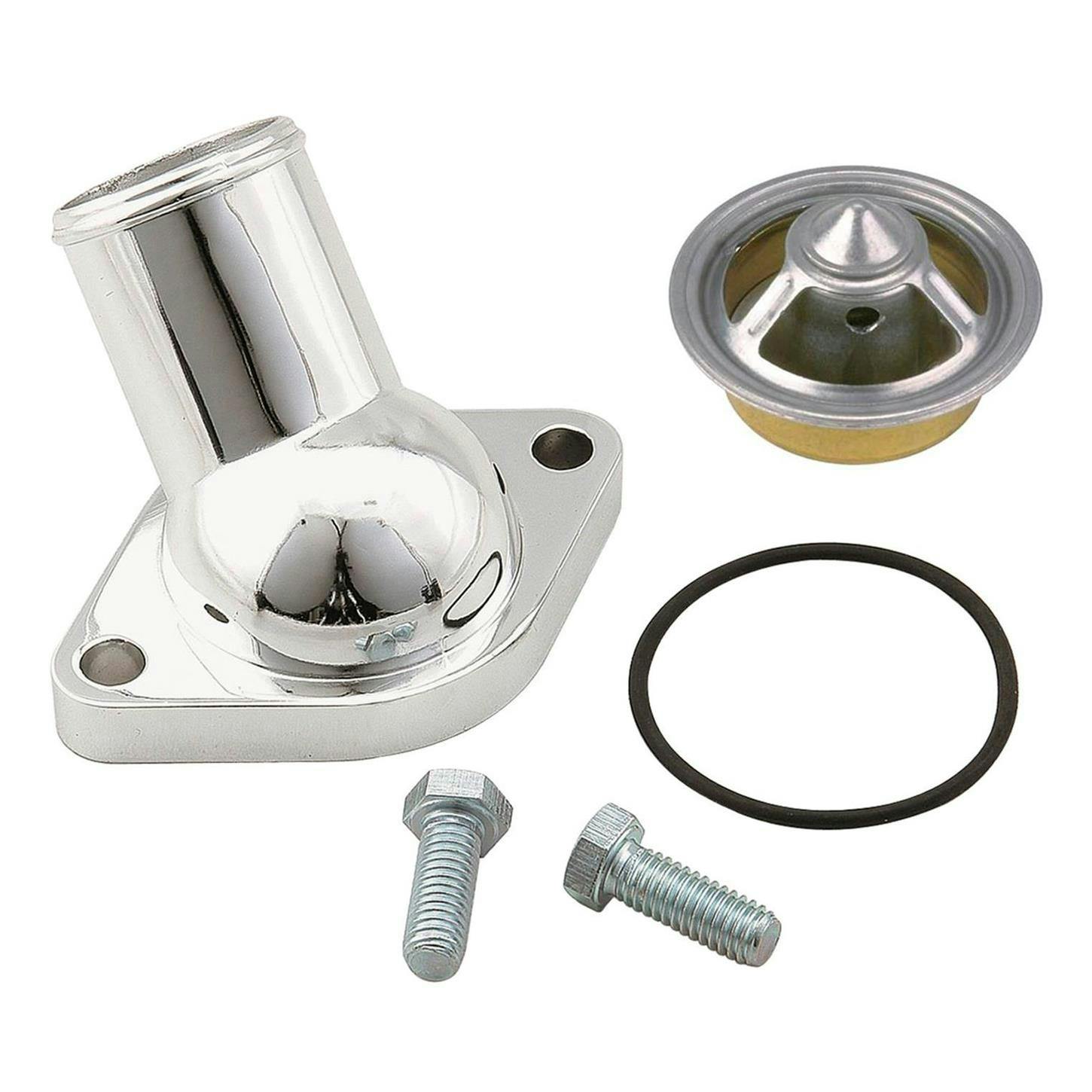 Mr Gasket 2660 Chrome Water Neck w/180 HF Thermostat Kit,55-65 GM