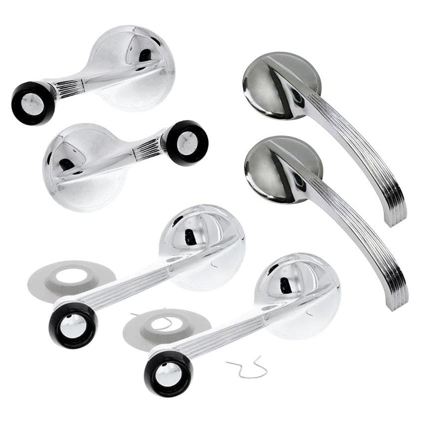 1953-1964 Chevy Car Repl. Interior Door Handles/Window Cranks Set