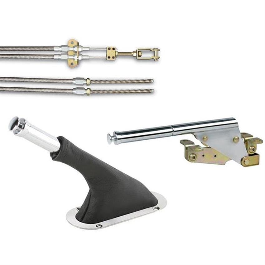 Lokar EHB-7000F Floor Mount Hand Emergency Brake/Cable Kit,Chrome