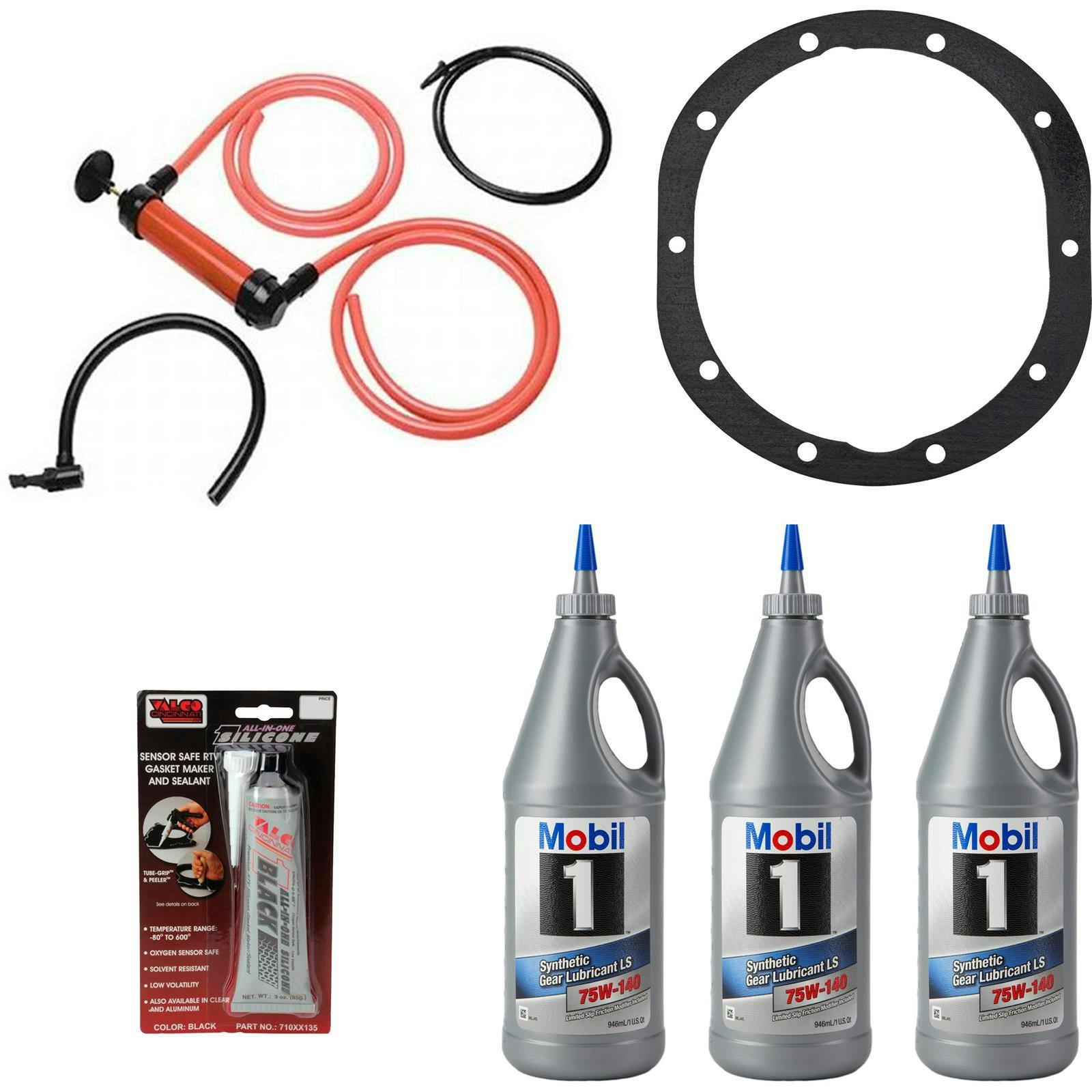 Mobil 1 1024901 75W140 Full Synthetic Gear Oil Change Kit, Ford 9