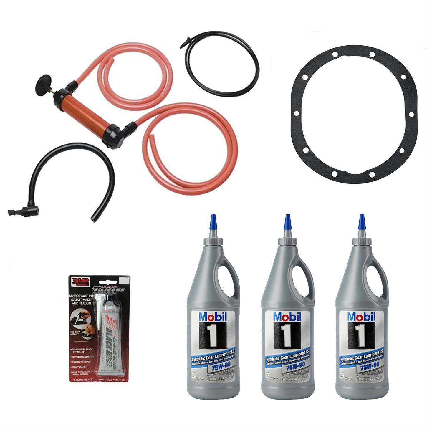 Mobil 1 1043611 75W90 Full Synthetic Gear Oil Change Kit, Ford 9