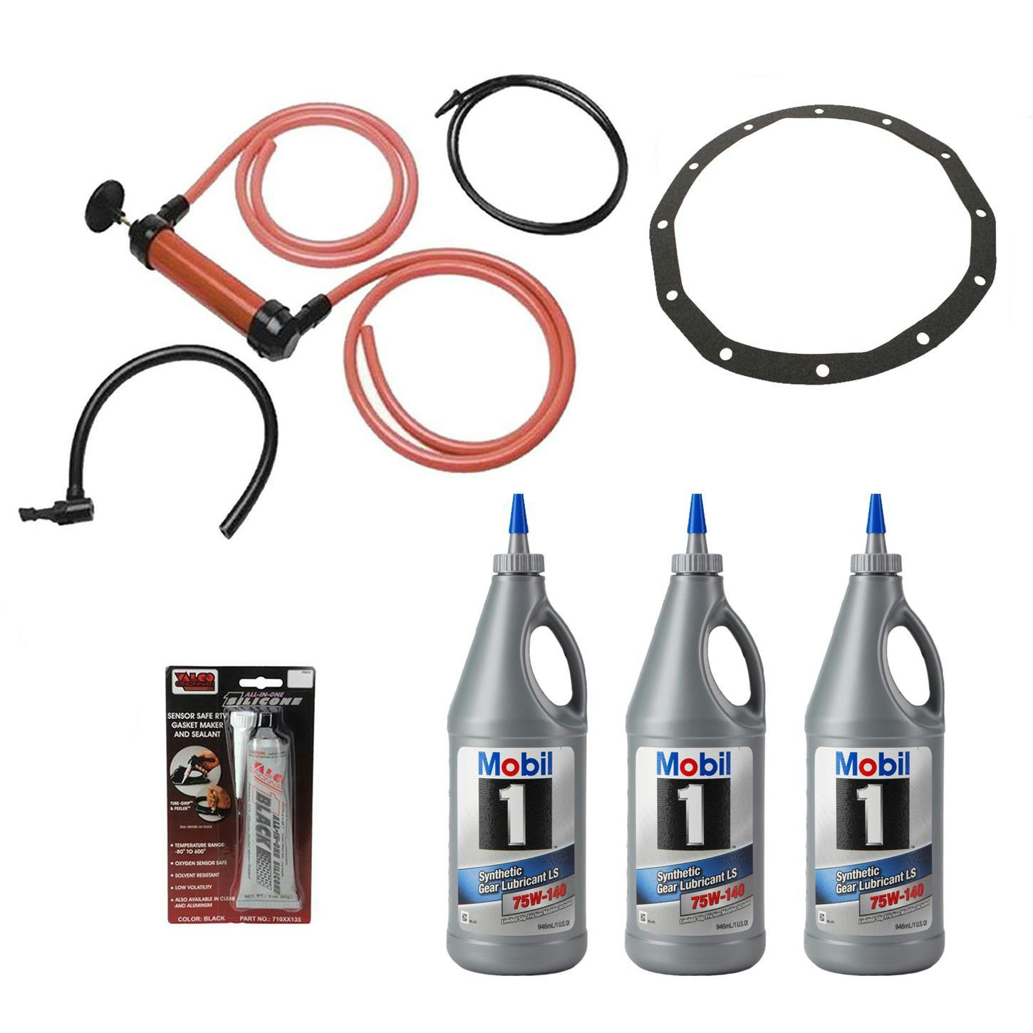 Mobil 1 1024901 75W140 Full Synthetic Gear Oil Change Kit,12-Bolt